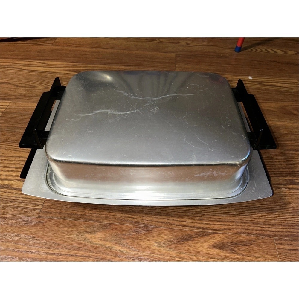 LEKTRO MAID Electric Skillet #13669 Miracle Maid West Bend W/ Tray & Plug Works